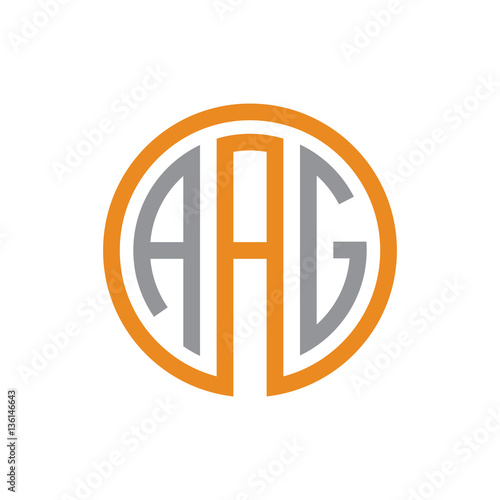 Free Download initial three letter logo circle grey orange - GFXLoad