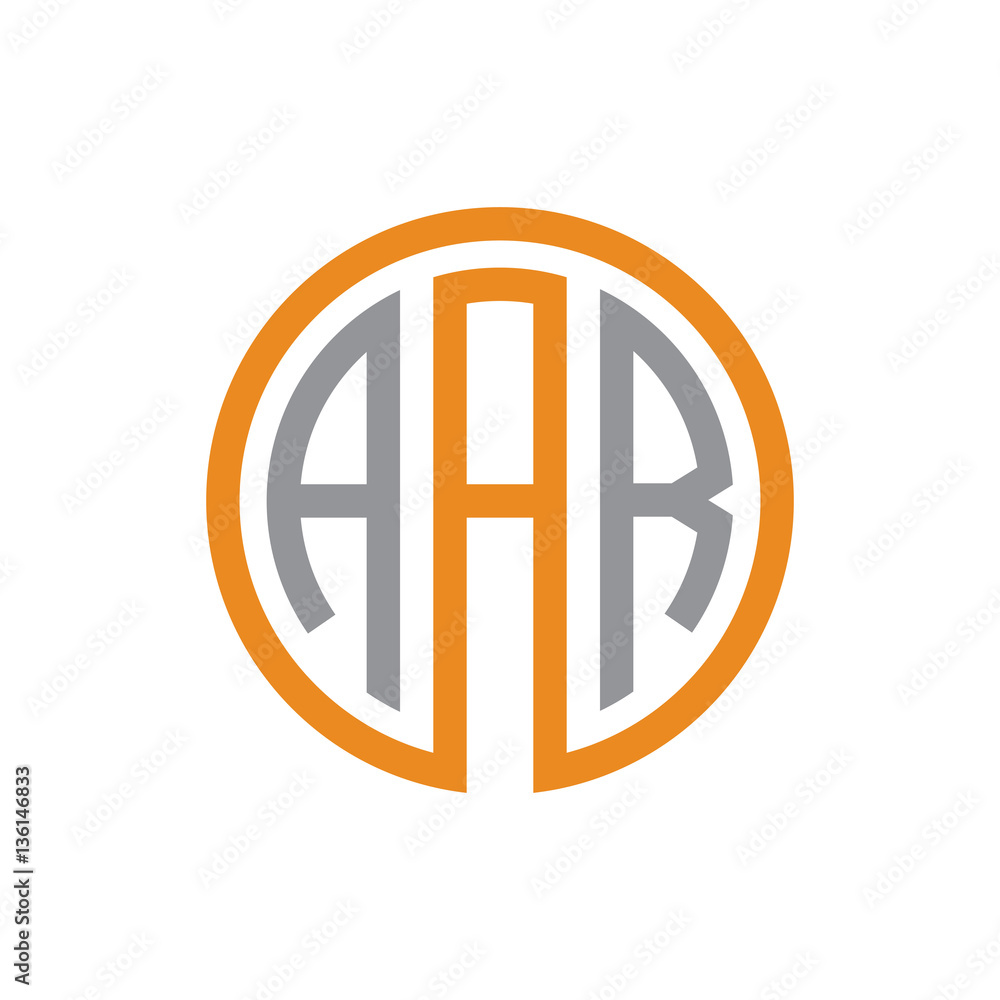 initial three letter logo circle grey orange initial three letter logo circle grey orange