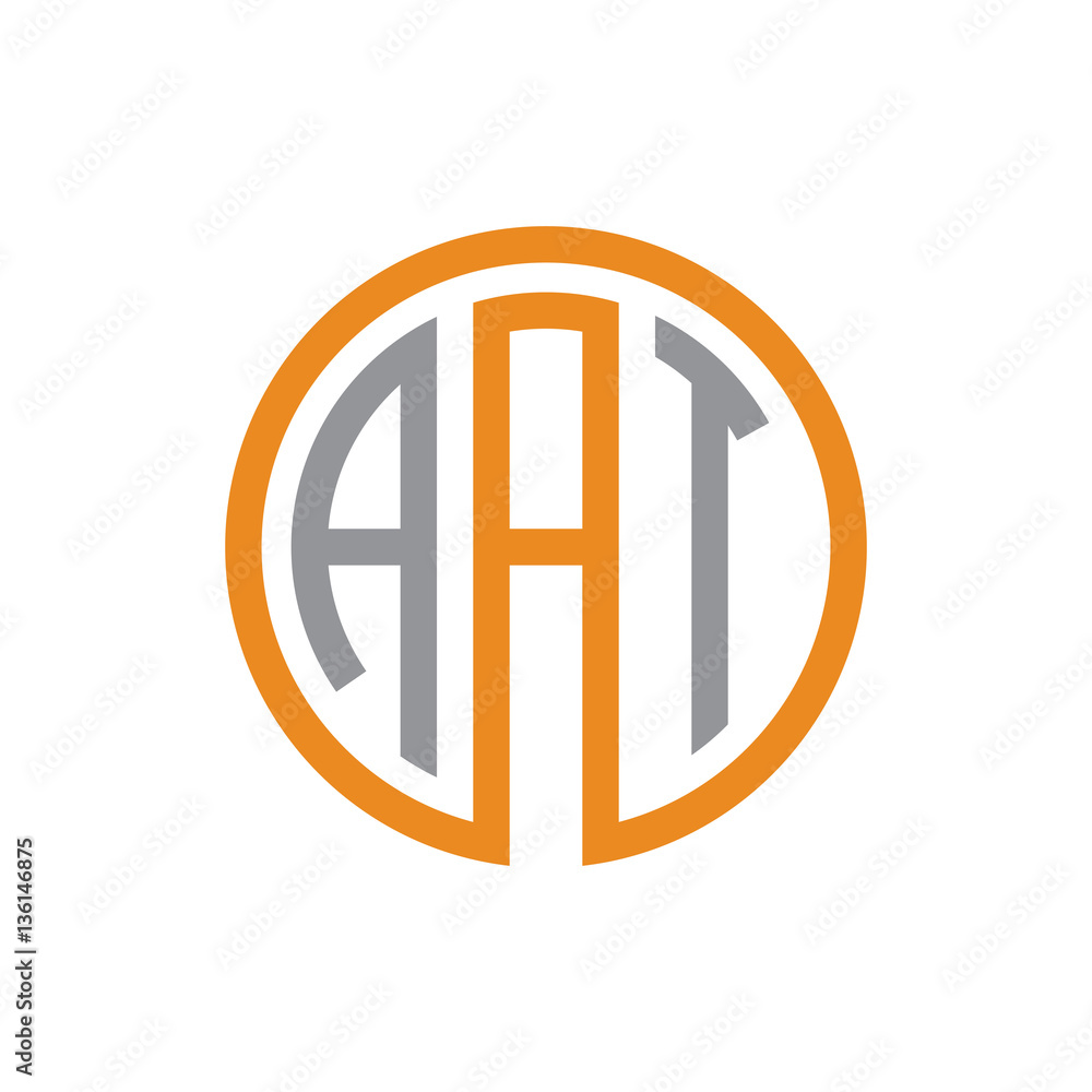 initial three letter logo circle grey orange initial three letter logo circle grey orange
