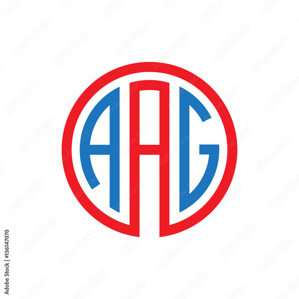 initial three letter logo circle red blue initial three letter logo circle red blue