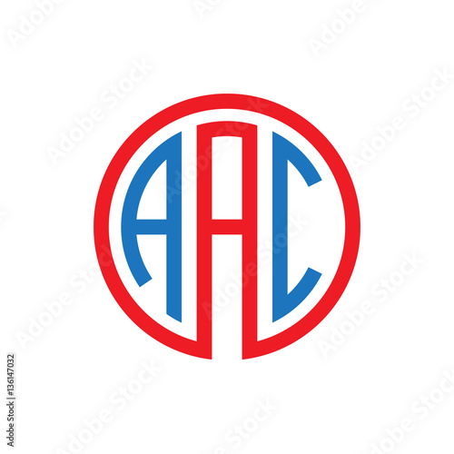 initial three letter logo circle red blue