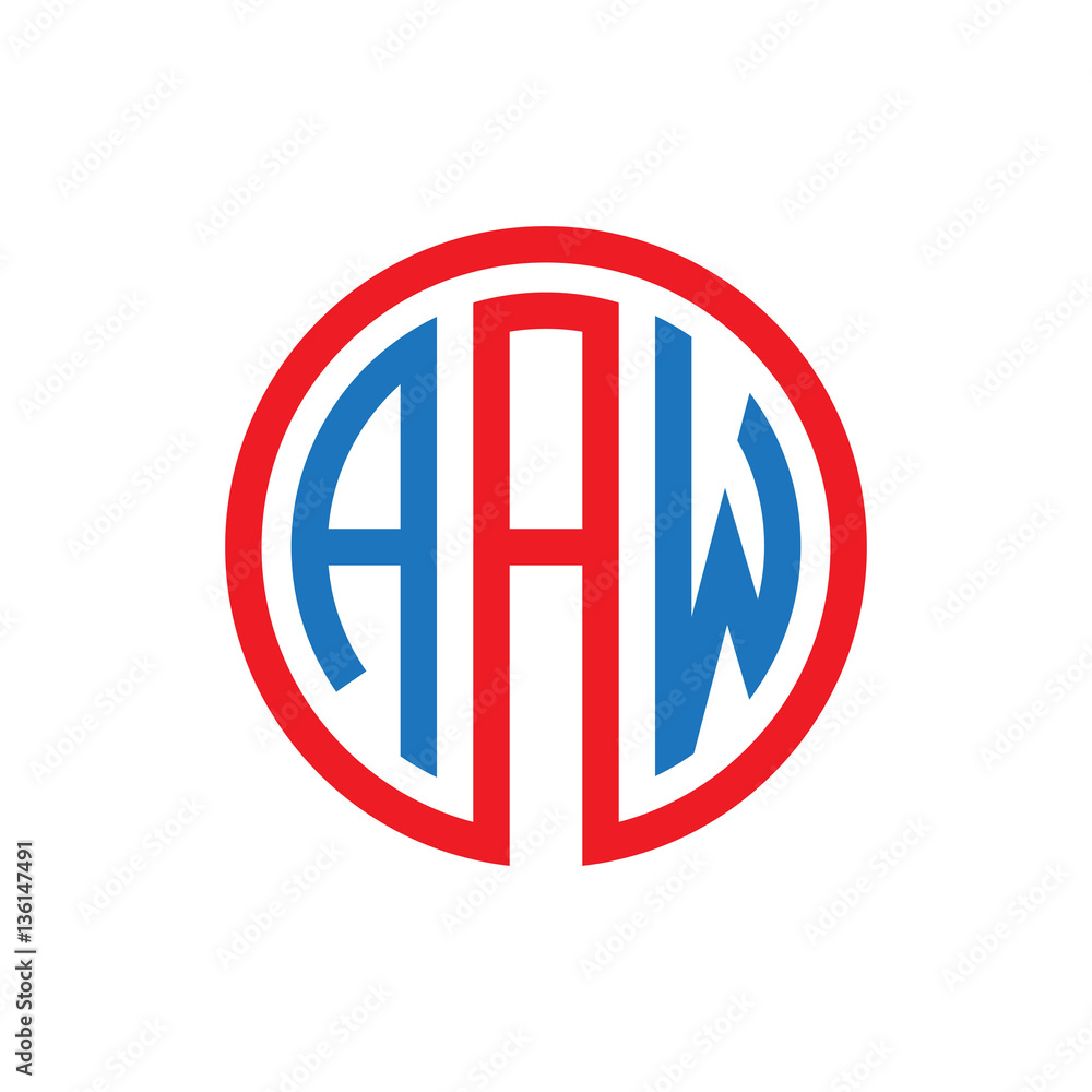 initial three letter logo circle red blue initial three letter logo circle red blue