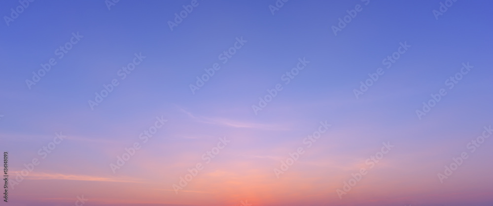 Panorama sunset sky background