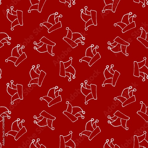 Narrenkappe Fasching Karneval Rosenmontag 11.11. - Hintergrund rot weiß nahtlos Tapete Geschenkpapier backround