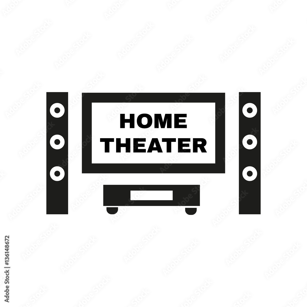 Home theater icon. TV, movie symbol. Flat design. Stock - Vector illustration Home theater icon. TV, movie symbol. Flat design. Stock - Vector illustration