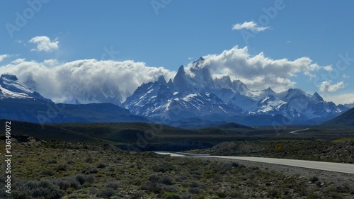 The approach to Mt Fitzroy in Parque Nacional Los Glaciares southern Argentina.