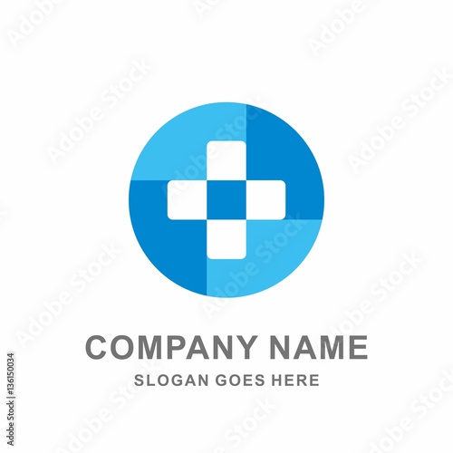 Medical Pharmacy Geometric Cross Square Circle Hospital Clinic Business Company Stock Vector Logo Design Template 