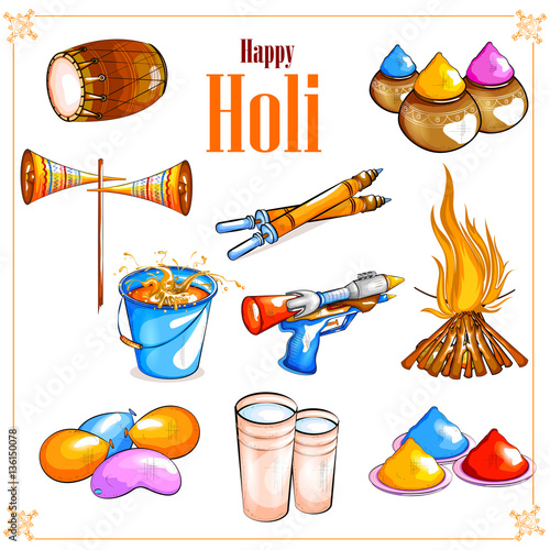 Colorful Happy Hoil background for festival of colors in India