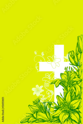 christian cross and plant 2