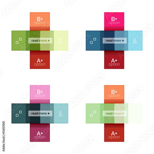 Square and stripes geometric infographic templates