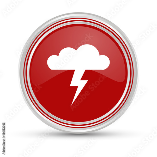 Roter Button - Gewitter - Blitz und Donner