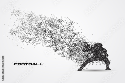 football player of a silhouette from particle