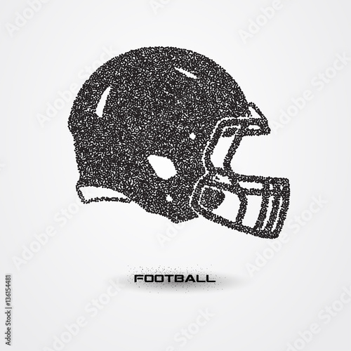 football helmet of a silhouette from particle