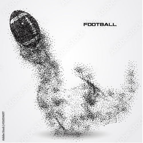 football ball of a silhouette from particle