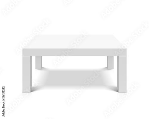 White empty square table 
