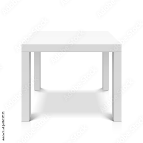 White empty square table 