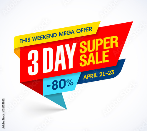 Three days super sale special offer banner  © piai