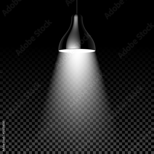 Hanging lamp on black transparent background 