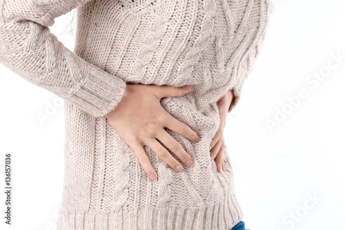 girl with stomach ache