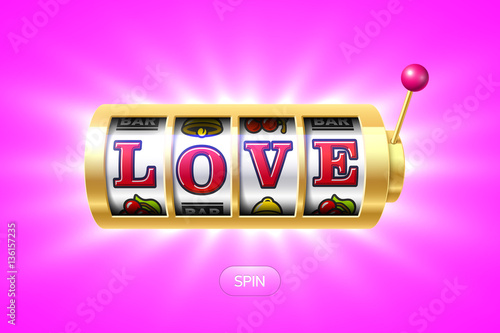 Love word on gold slot machine