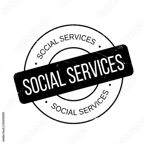 Social Services rubber stamp. Grunge design with dust scratches. Effects can be easily removed for a clean, crisp look. Color is easily changed.