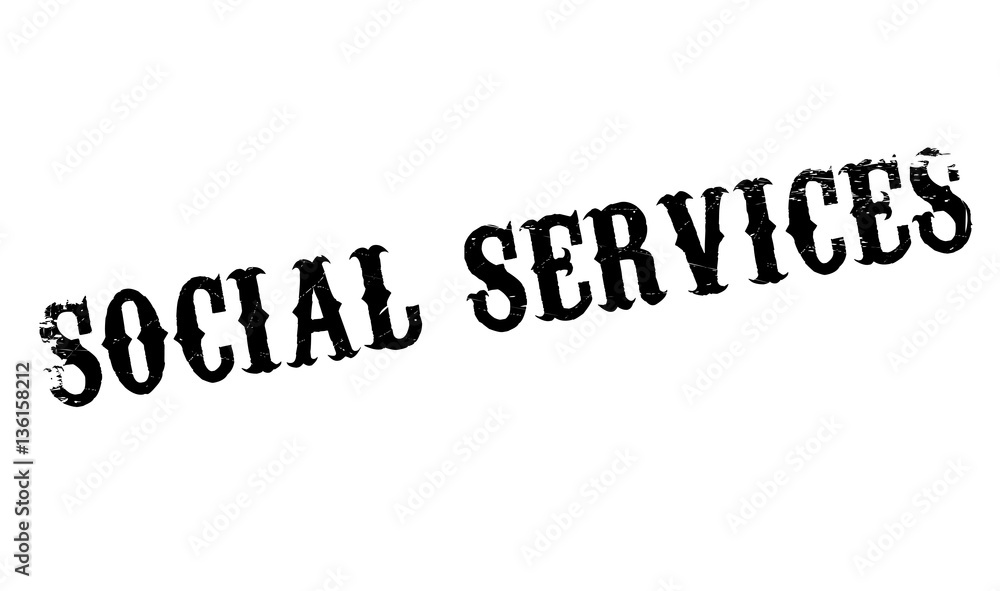 Social Services rubber stamp. Grunge design with dust scratches. Effects can be easily removed for a clean, crisp look. Color is easily changed.