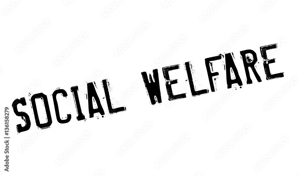 Social Welfare rubber stamp. Grunge design with dust scratches. Effects can be easily removed for a clean, crisp look. Color is easily changed.