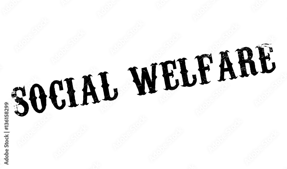 Social Welfare rubber stamp. Grunge design with dust scratches. Effects can be easily removed for a clean, crisp look. Color is easily changed.