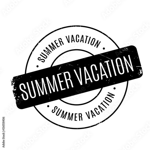 Summer Vacation rubber stamp. Grunge design with dust scratches. Effects can be easily removed for a clean, crisp look. Color is easily changed.