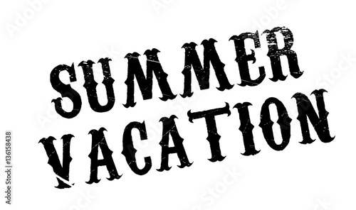 Summer Vacation rubber stamp. Grunge design with dust scratches. Effects can be easily removed for a clean, crisp look. Color is easily changed.