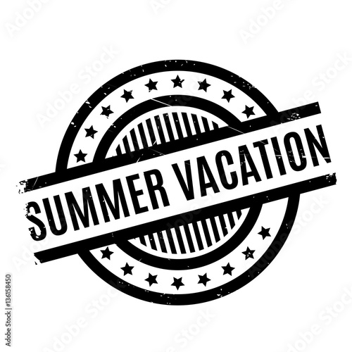 Summer Vacation rubber stamp. Grunge design with dust scratches. Effects can be easily removed for a clean, crisp look. Color is easily changed.
