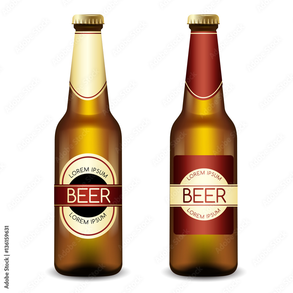 Realistic Beer Bottles : Vector Illustration Realistic Beer Bottles : Vector Illustration
