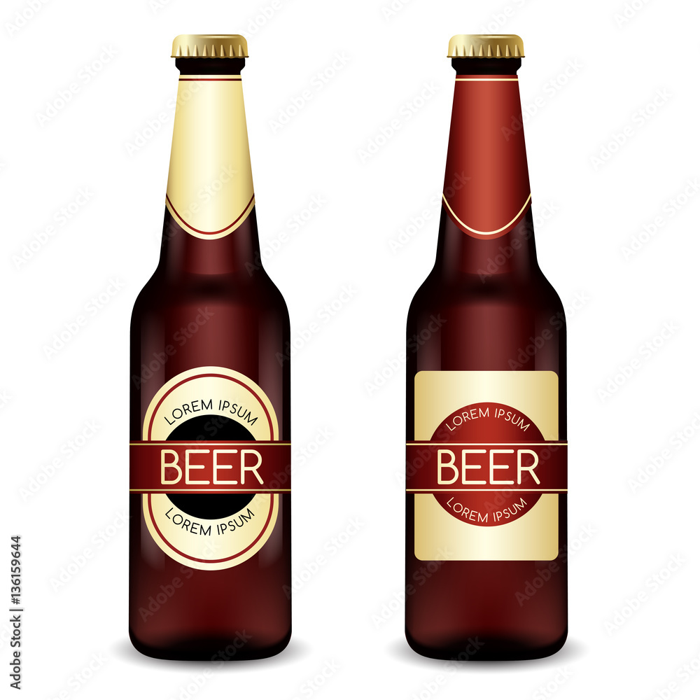 Realistic Beer Bottles : Vector Illustration Realistic Beer Bottles : Vector Illustration