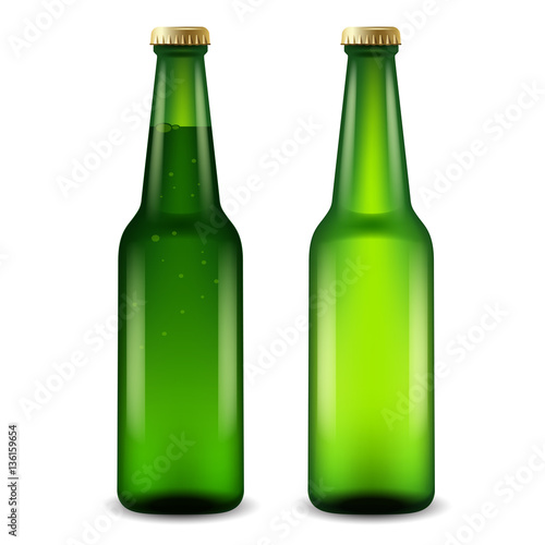 Realistic Beer Bottles : Vector Illustration