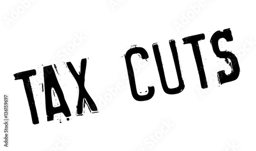 Tax Cuts rubber stamp. Grunge design with dust scratches. Effects can be easily removed for a clean, crisp look. Color is easily changed.
