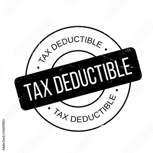 Tax Deductible rubber stamp. Grunge design with dust scratches. Effects can be easily removed for a clean, crisp look. Color is easily changed.