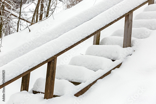 Wallpaper Mural Stairs covered with snow after a heavy snowfall. Torontodigital.ca