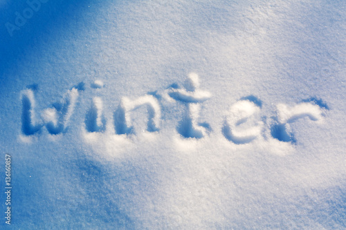 the inscription on the snow «Winter»