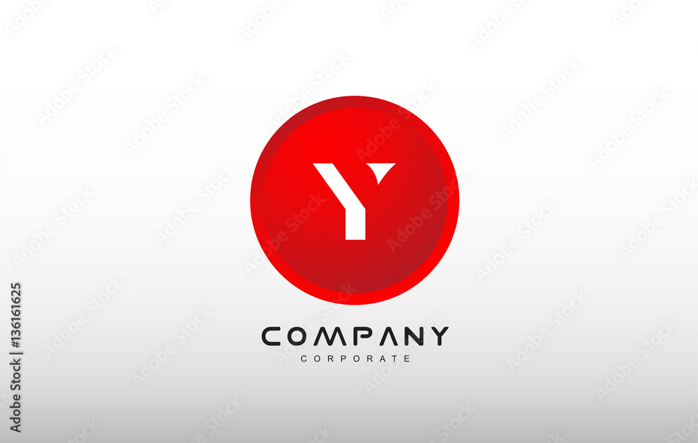 Y letter alphabet red circle dot logo vector design Y letter alphabet red circle dot logo vector design