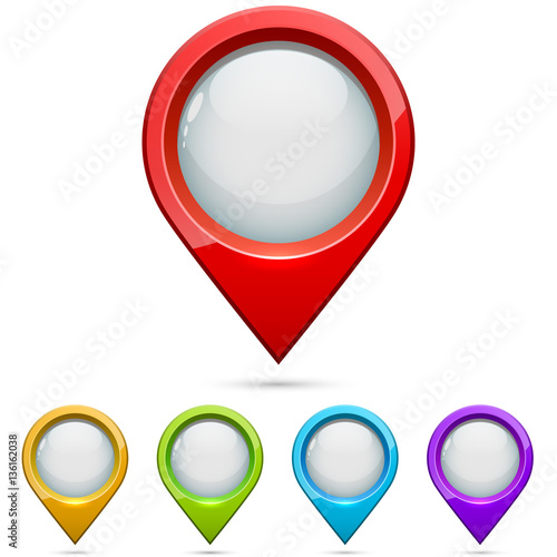Free Download Color map pointer vector set isolated on white background. - GFXLoad