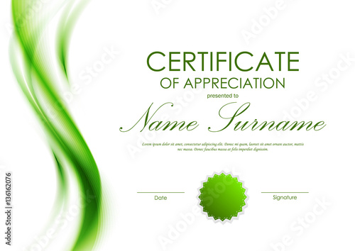 Certificate of appreciation template