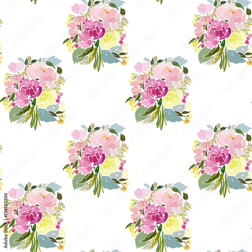  pattern with floral bouquet