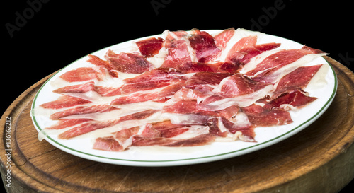 Spanish gourmet iberian serrano cured pork ham