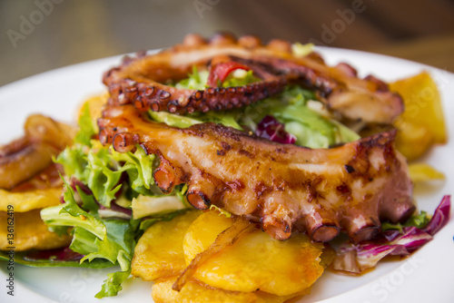 Colorful and tasty octopus salad