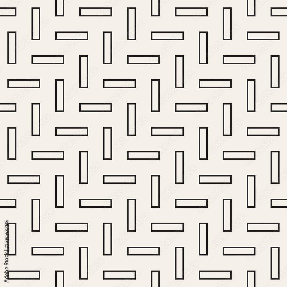 Trendy monochrome twill weave. Vector Seamless Black and White Pattern.