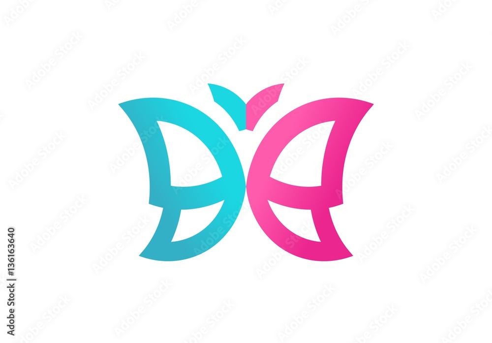 Fotografie butterfly logo, beauty wings icon, beautiful butterfly symbol, letter B butterfl