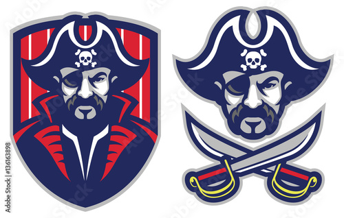 Canvas Print one eye pirate mascot