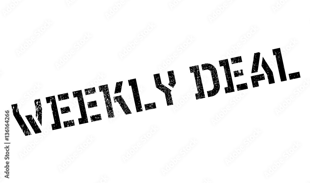 Weekly Deal rubber stamp. Grunge design with dust scratches. Effects can be easily removed for a clean, crisp look. Color is easily changed. Weekly Deal rubber stamp. Grunge design with dust scratches. Effects can be easily removed for a clean, crisp look. Color is easily changed.
