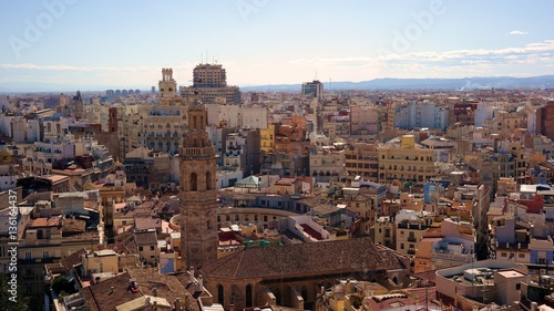 Panoramic view of Valencia's historical city center, Spain