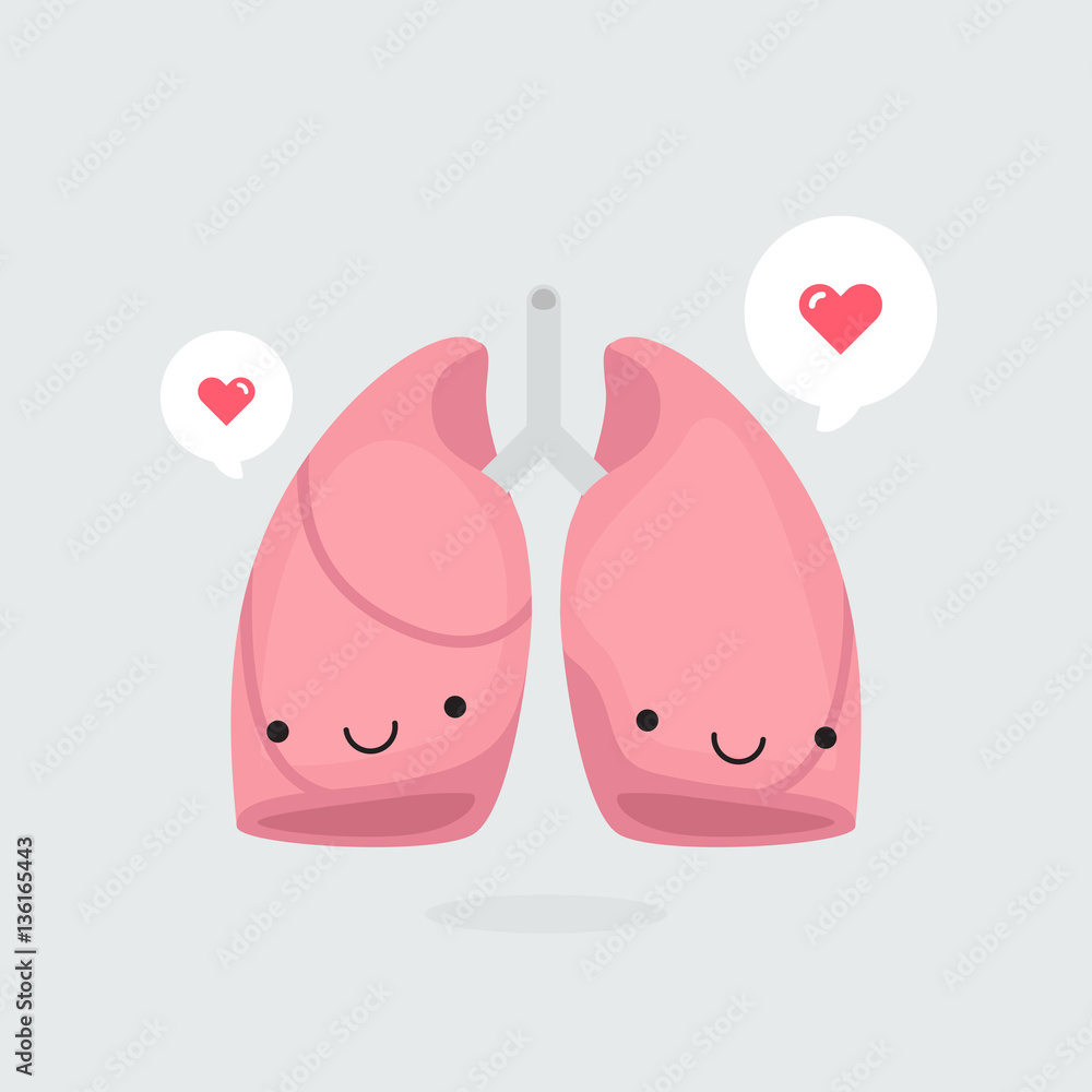Lungs characters vector illustration Lungs characters vector illustration